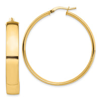 14k High Polished 7mm Hoop Earrings-TF1416