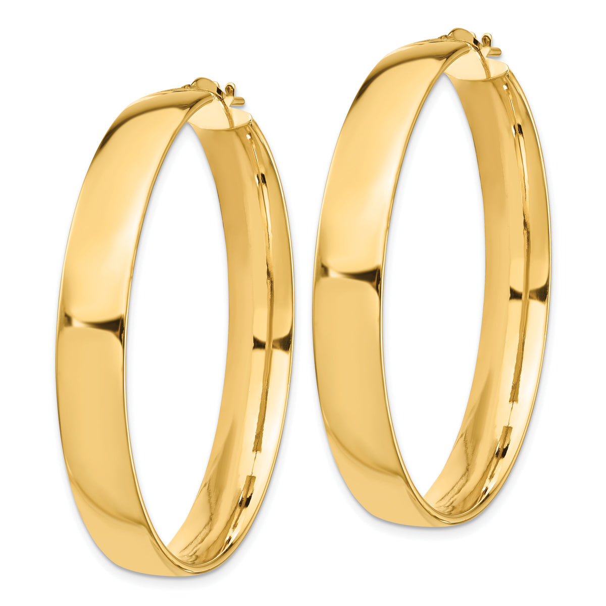 14k High Polished 7mm Hoop Earrings-TF1417