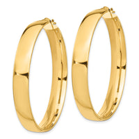 14k High Polished 7mm Hoop Earrings-TF1417