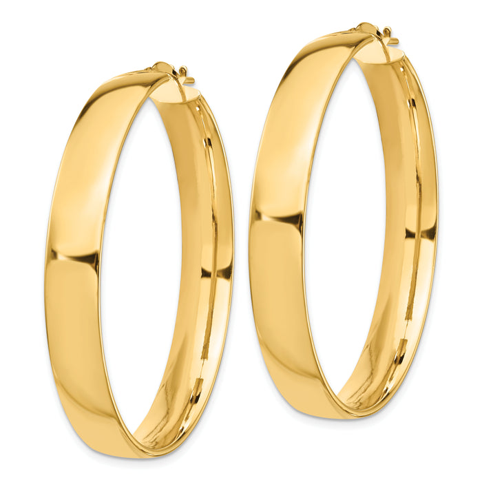 14k High Polished 7mm Hoop Earrings-TF1417