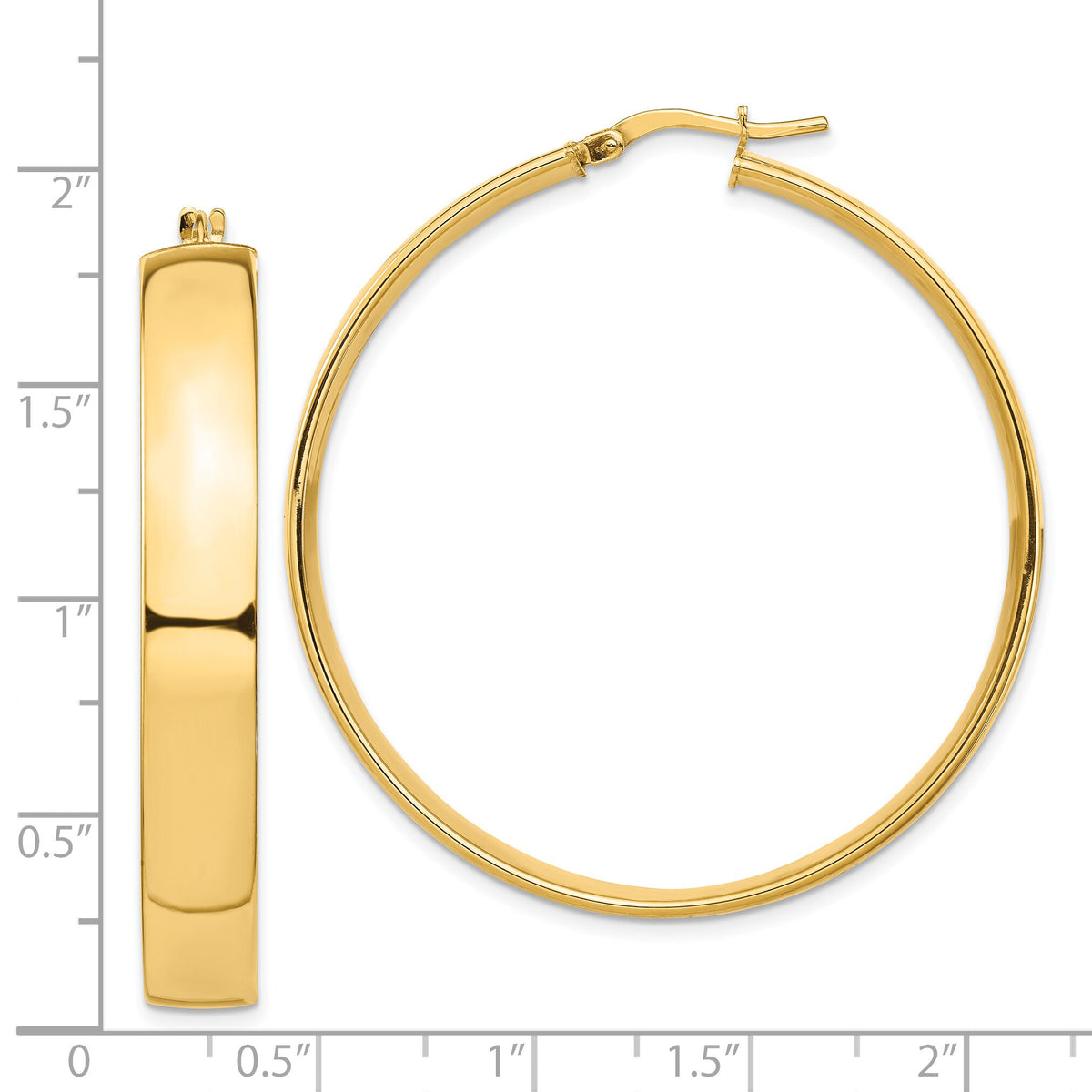 14k High Polished 7mm Hoop Earrings-TF1417