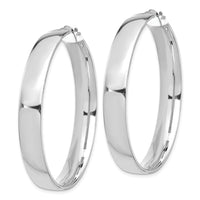 14k White Gold High Polished 7mm Hoop Earrings-TF1417W