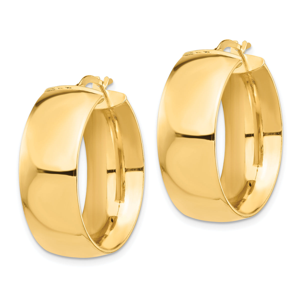 14k High Polished Small 10mm Hoop Earrings-TF1421