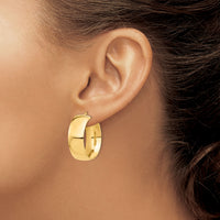 14k High Polished Small 10mm Hoop Earrings-TF1421