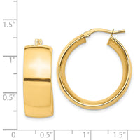 14k High Polished Small 10mm Hoop Earrings-TF1421