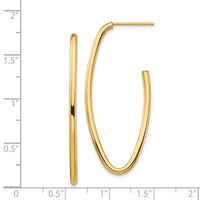 14k Polished Pointed Oval Post Dangle Earrings-TF1429