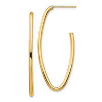 14k Polished Pointed Oval Post Dangle Earrings-TF1429