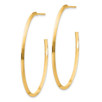 14k Polished Knife Edge Oval 2mm Post Dangle Earrings-TF1432