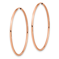 14k Rose Gold 1.50mm Polished Endless Tube Hoop Earrings-TF1433
