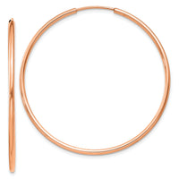 14k Rose Gold 1.50mm Polished Endless Tube Hoop Earrings-TF1433