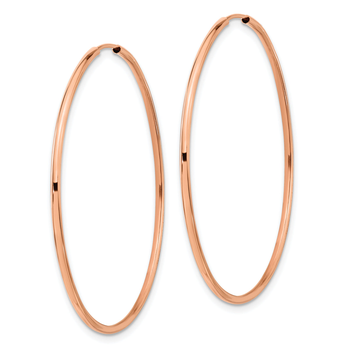 14k Rose Gold 1.50mm Polished Endless Tube Hoop Earrings-TF1434