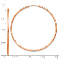 14k Rose Gold 1.50mm Polished Endless Tube Hoop Earrings-TF1434