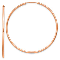 14k Rose Gold 1.50mm Polished Endless Tube Hoop Earrings-TF1434