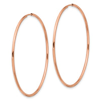 14k Rose Gold 1.50mm Polished Endless Tube Hoop Earrings-TF1435