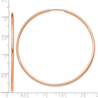 14k Rose Gold 1.50mm Polished Endless Tube Hoop Earrings-TF1435