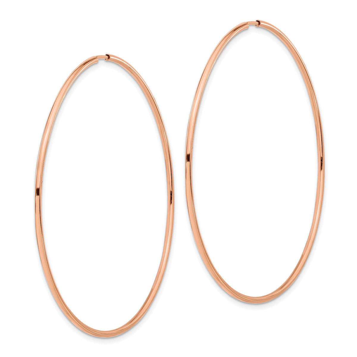 14k Rose Gold 1.50mm Polished Endless Tube Hoop Earrings-TF1436