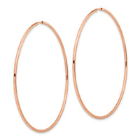 14k Rose Gold 1.50mm Polished Endless Tube Hoop Earrings-TF1436