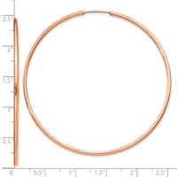14k Rose Gold 1.50mm Polished Endless Tube Hoop Earrings-TF1436