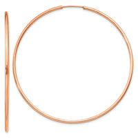 14k Rose Gold 1.50mm Polished Endless Tube Hoop Earrings-TF1436