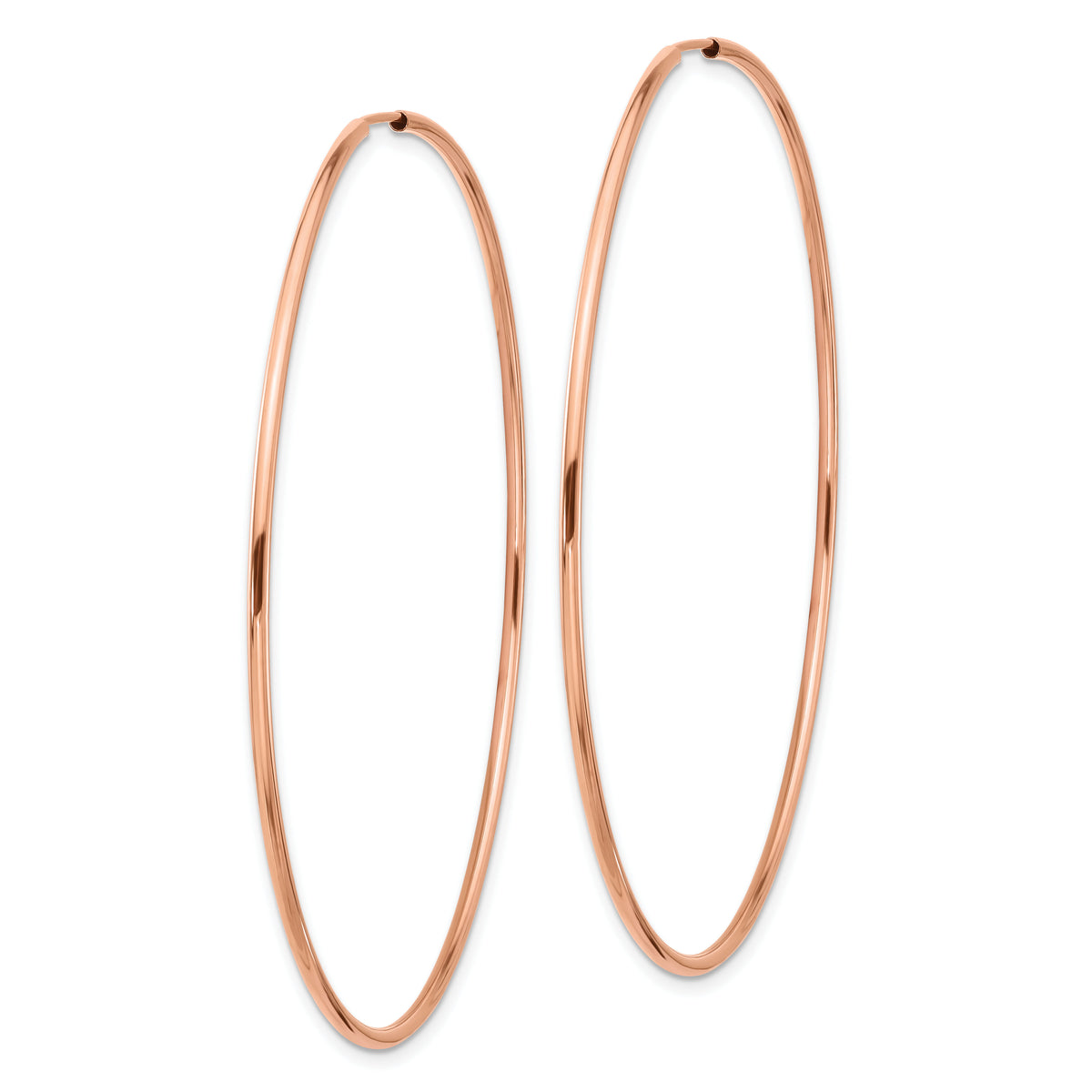 14k Rose Gold 1.50mm Polished Endless Tube Hoop Earrings-TF1437
