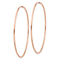 14k Rose Gold 1.50mm Polished Endless Tube Hoop Earrings-TF1437
