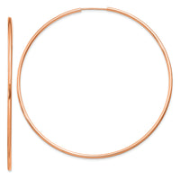 14k Rose Gold 1.50mm Polished Endless Tube Hoop Earrings-TF1437