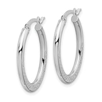 14K White Gold Hoop Earrings-TF1463