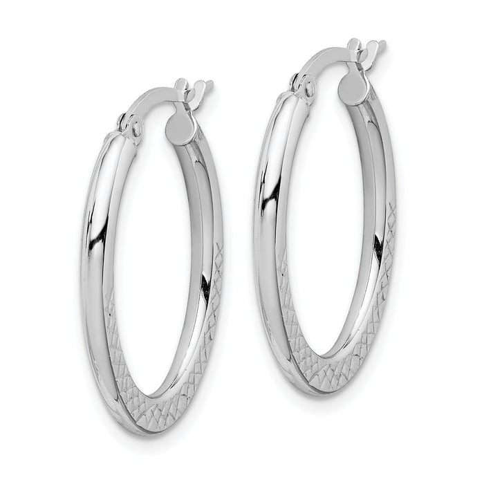 14K White Gold Hoop Earrings-TF1463