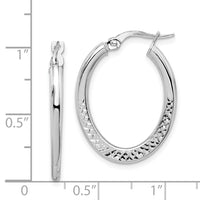 14K White Gold Hoop Earrings-TF1463