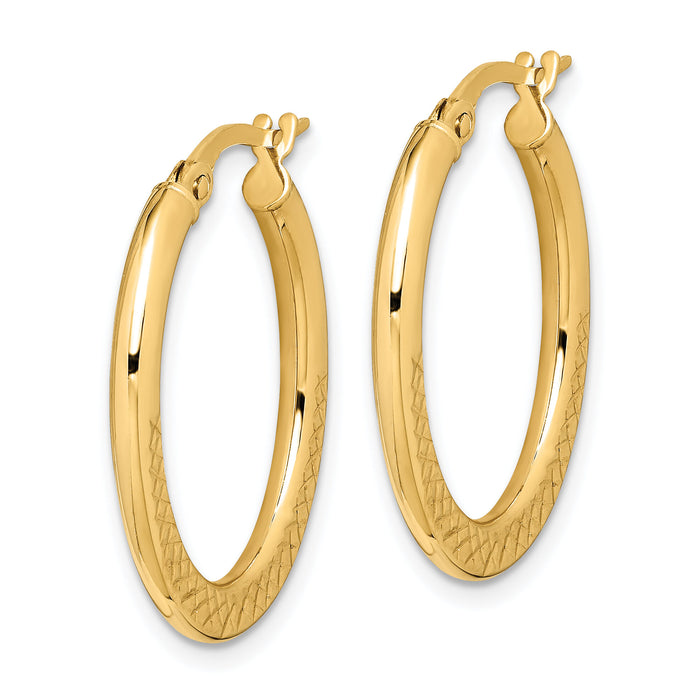 14K Yellow Gold Hoop Earrings-TF1466