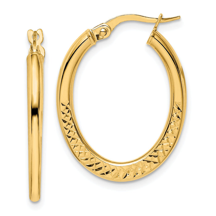 14K Yellow Gold Hoop Earrings-TF1466