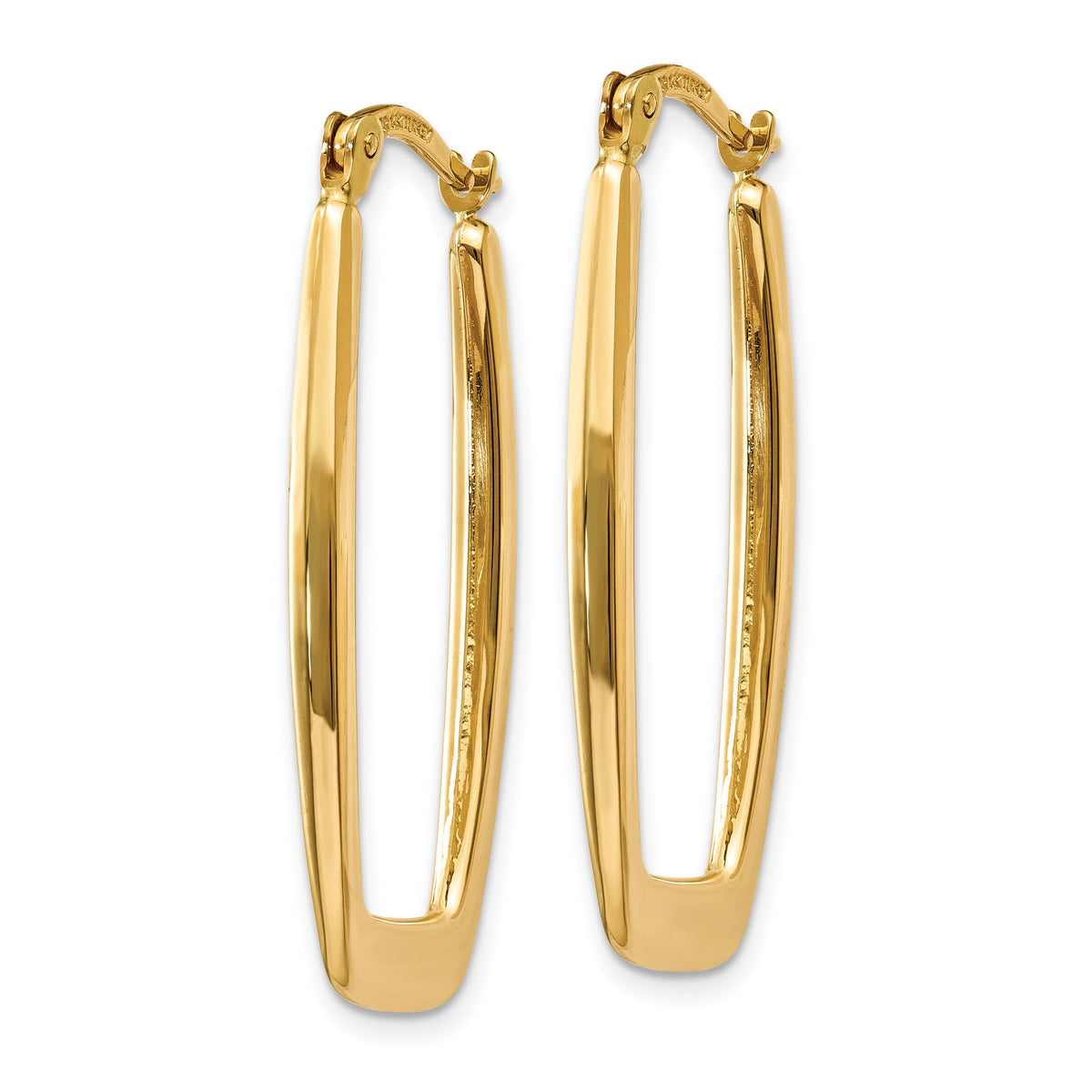 14k Polished 2.25mm Rectangle Hoop Earrings-TF148