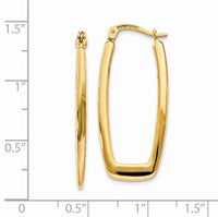 14k Polished 2.25mm Rectangle Hoop Earrings-TF148