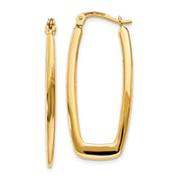 14k Polished 2.25mm Rectangle Hoop Earrings-TF148