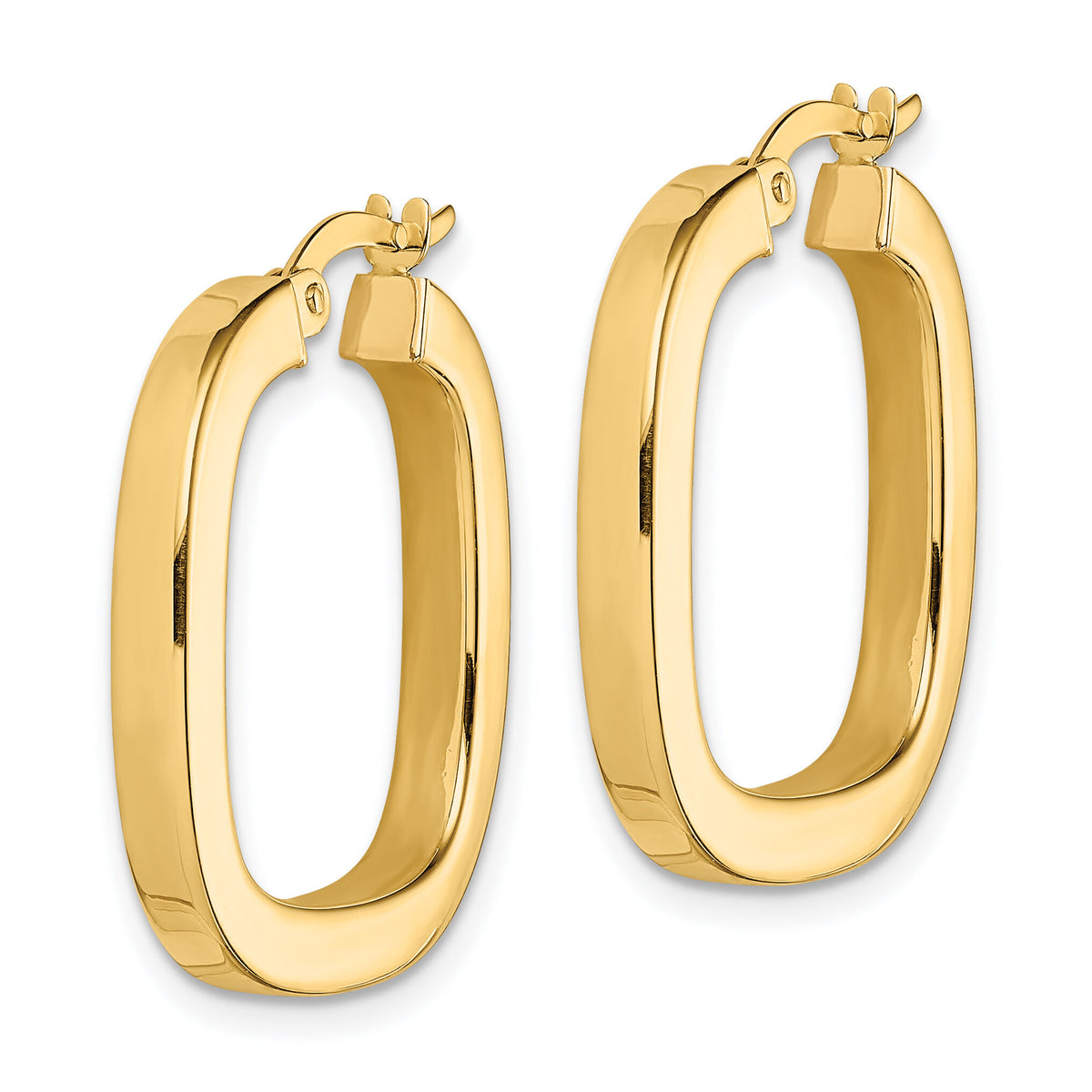 14K Square Tube Hollow Hoop Earrings-TF1481