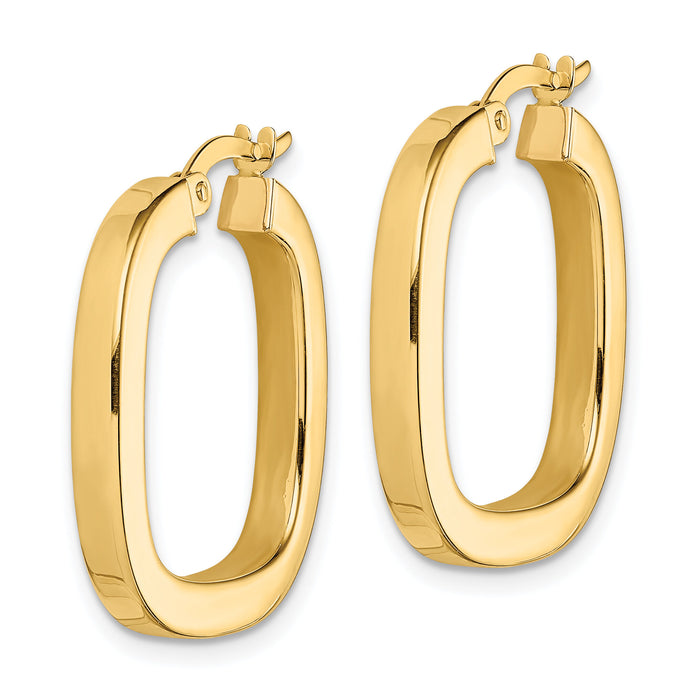 14K Square Tube Hollow Hoop Earrings-TF1481