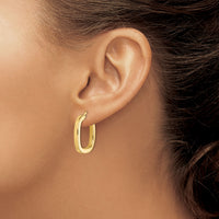 14K Square Tube Hollow Hoop Earrings-TF1481