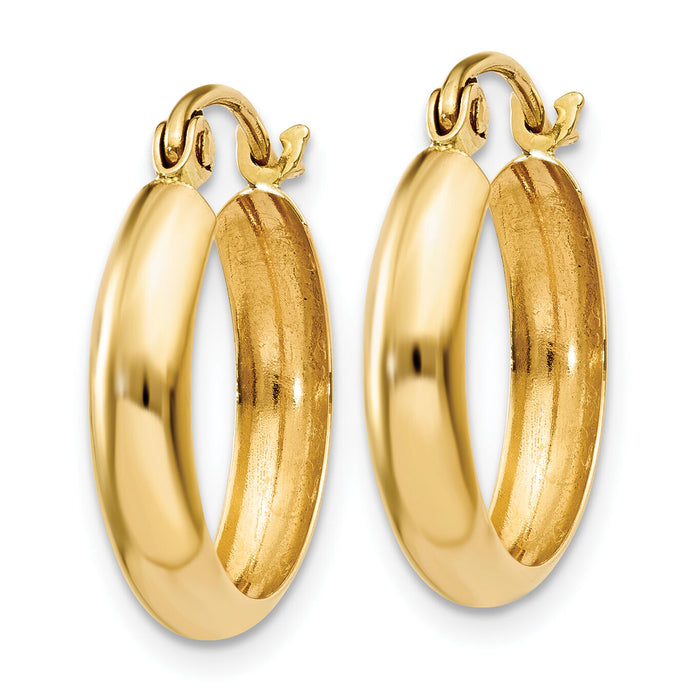 14k Polished 3.5mm Hoop Earrings-TF150