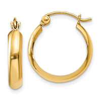 14k Polished 3.5mm Hoop Earrings-TF150