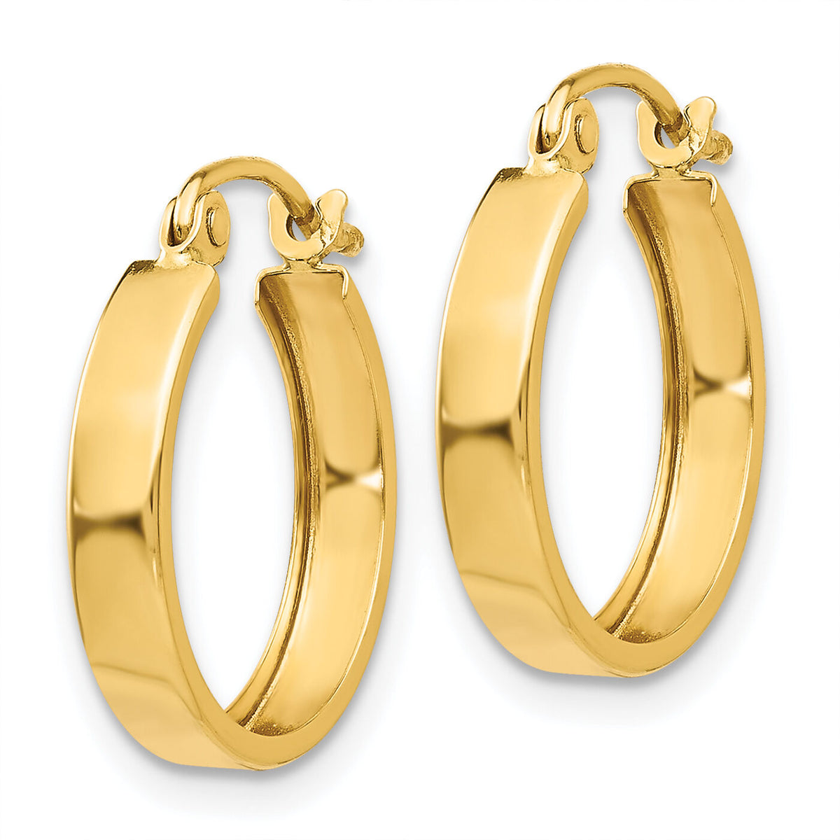 14k Polished 3mm Hoop Earrings-TF151