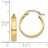 14k Polished 3mm Hoop Earrings-TF151