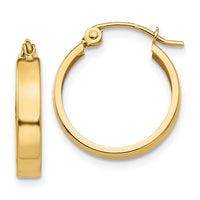 14k Polished 3mm Hoop Earrings-TF151