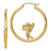 14k with Angel Hoop Earrings-TF1513