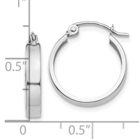 14k White Gold Polished 3mm Hoop Earrings-TF151W