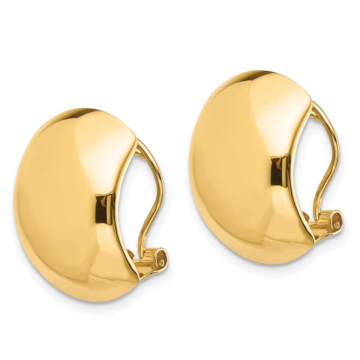 14K Polished Omega Back Earrings-TF1523