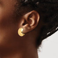 14K Polished Omega Back Earrings-TF1523