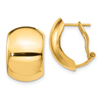 14K Polished Omega Back Earrings-TF1523