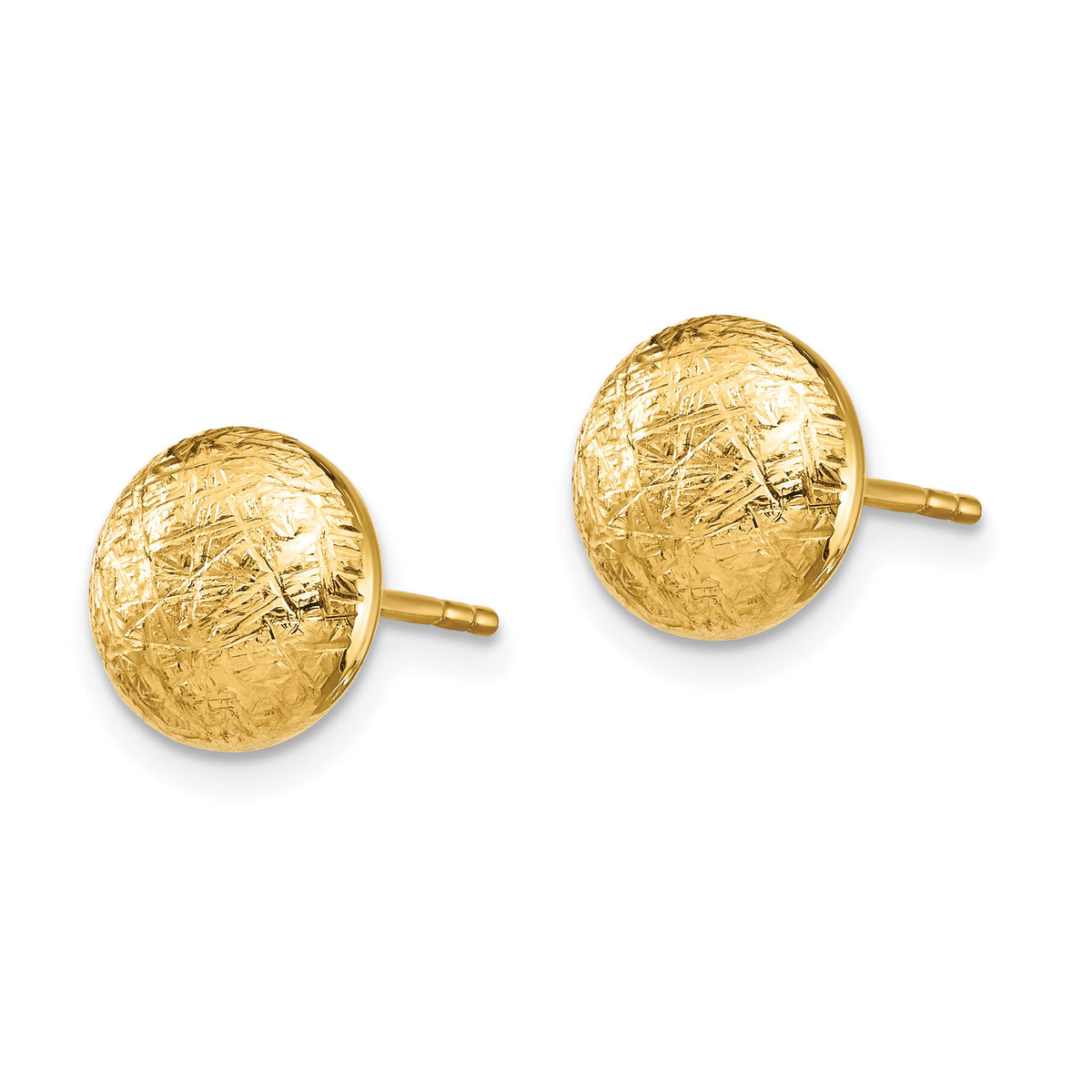 14K Scratch Finish Hollow Post Earrings-TF1529