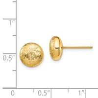 14K Scratch Finish Hollow Post Earrings-TF1529