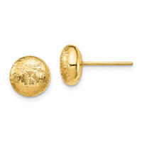 14K Scratch Finish Hollow Post Earrings-TF1529